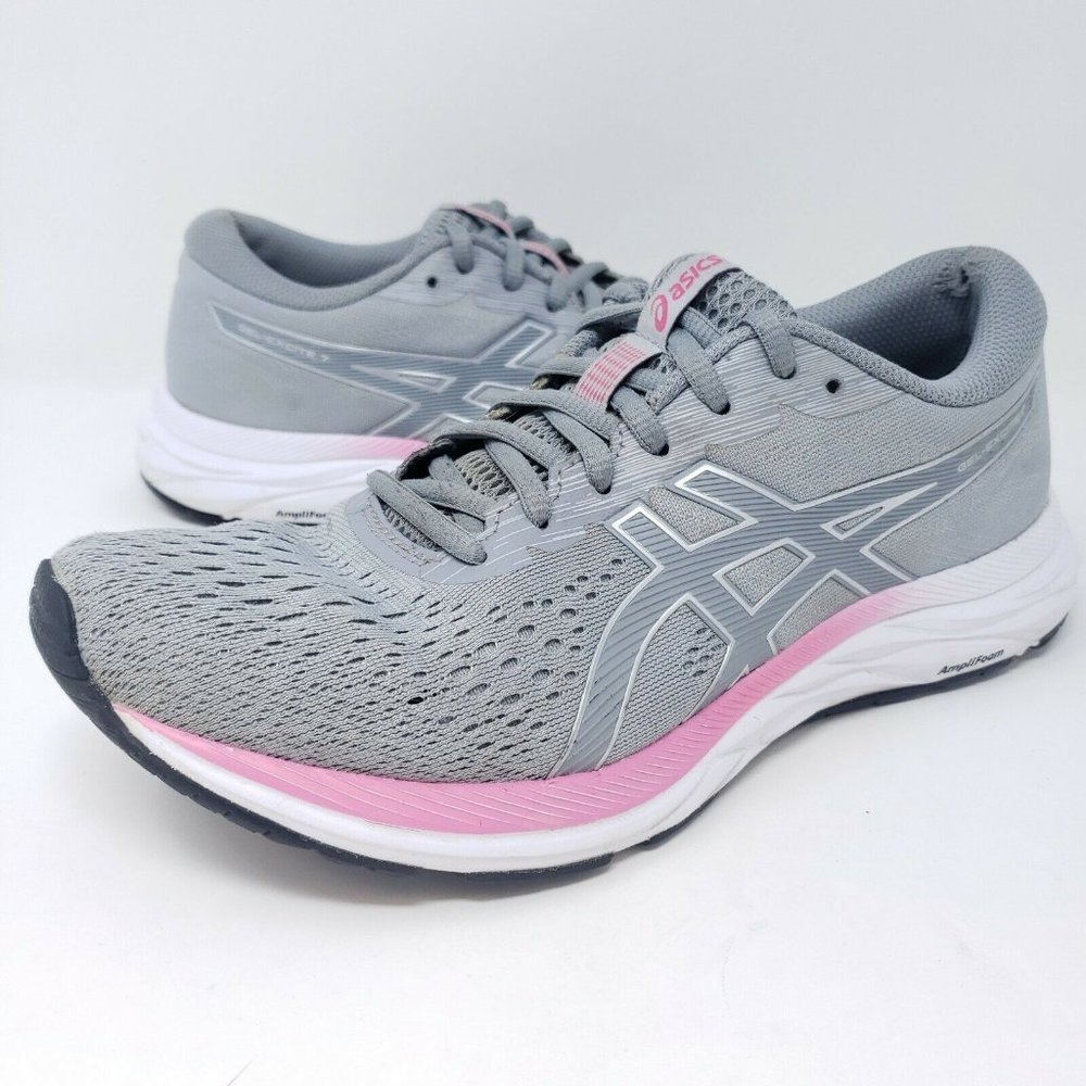Asics Women's Gray and Pink Athletic Running Shoes